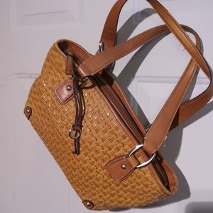 FOSSIL hand/shoulder bag straw look